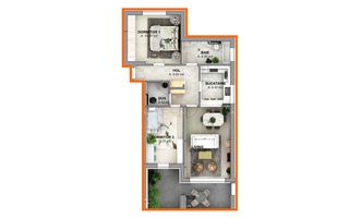 Apartament 3 camere - 72.22 mo +terasa (ALP-22J-Ra-ap.3) - Poză 2