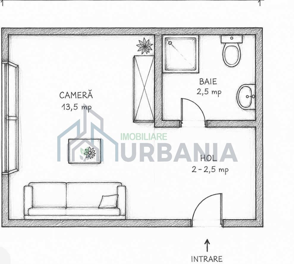Garsonieră de vânzare, 18 mp, parter, zona Galata – Iași - Poză 1