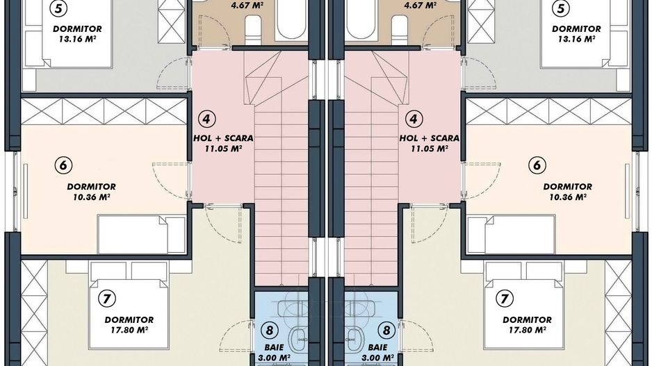 VILA TIP DUPLEX CU GRADINA SI FINISAJE MODERNE | TUNARI - Schiță 5