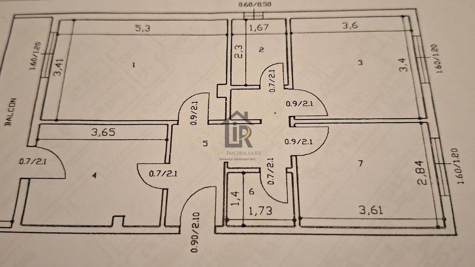 Apartament 3 camere decomandat- Nicolina -Iasi - Schiță 4
