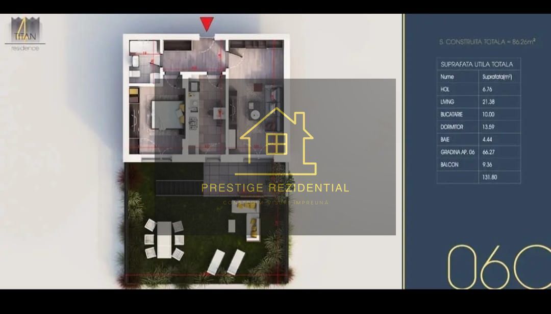 Apartament 2 cam , curte 66 mp, incalzire in pardoseala - Poză 1