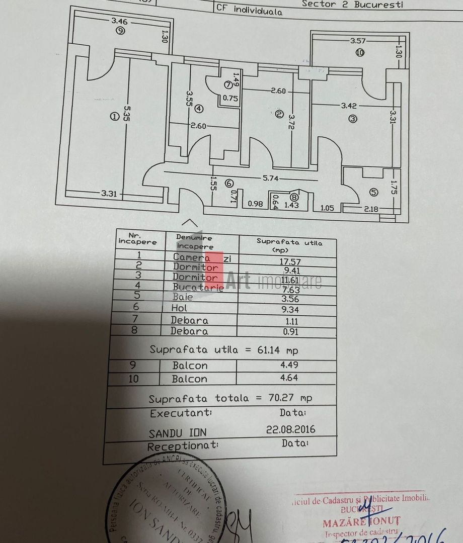 Apartament 3 camere Pantelimon Parcul Dobroesti - Schiță 9