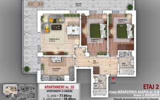 AP. 3CAM SPATIOS -FINISAJE PREMIUM / N. GRIGORESCU. COMISION 0%! - Poză 1