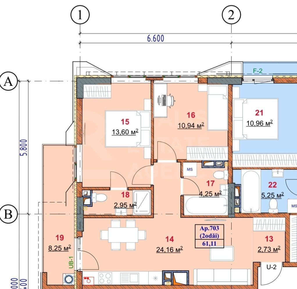 Vânzare, apartament cu 2 dormitoare și living, bd. Dacia, Botanica - Poză 4