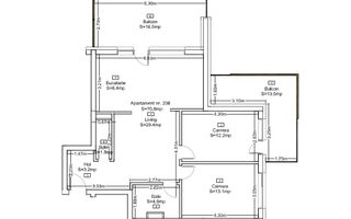 Apartament 3 camere | 2 balcoane generoase | 0% comision cumpărător - Schiță 11