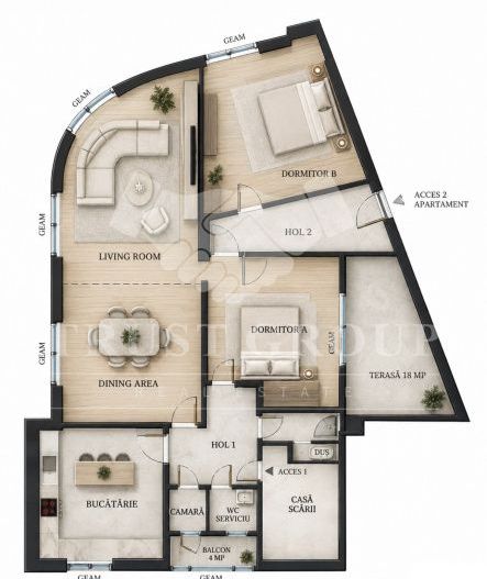 Apartament 4 camere+ Garsoniera in vila Vatra | Curte+ Garaj | Pivnita | Boxa - Schiță 28