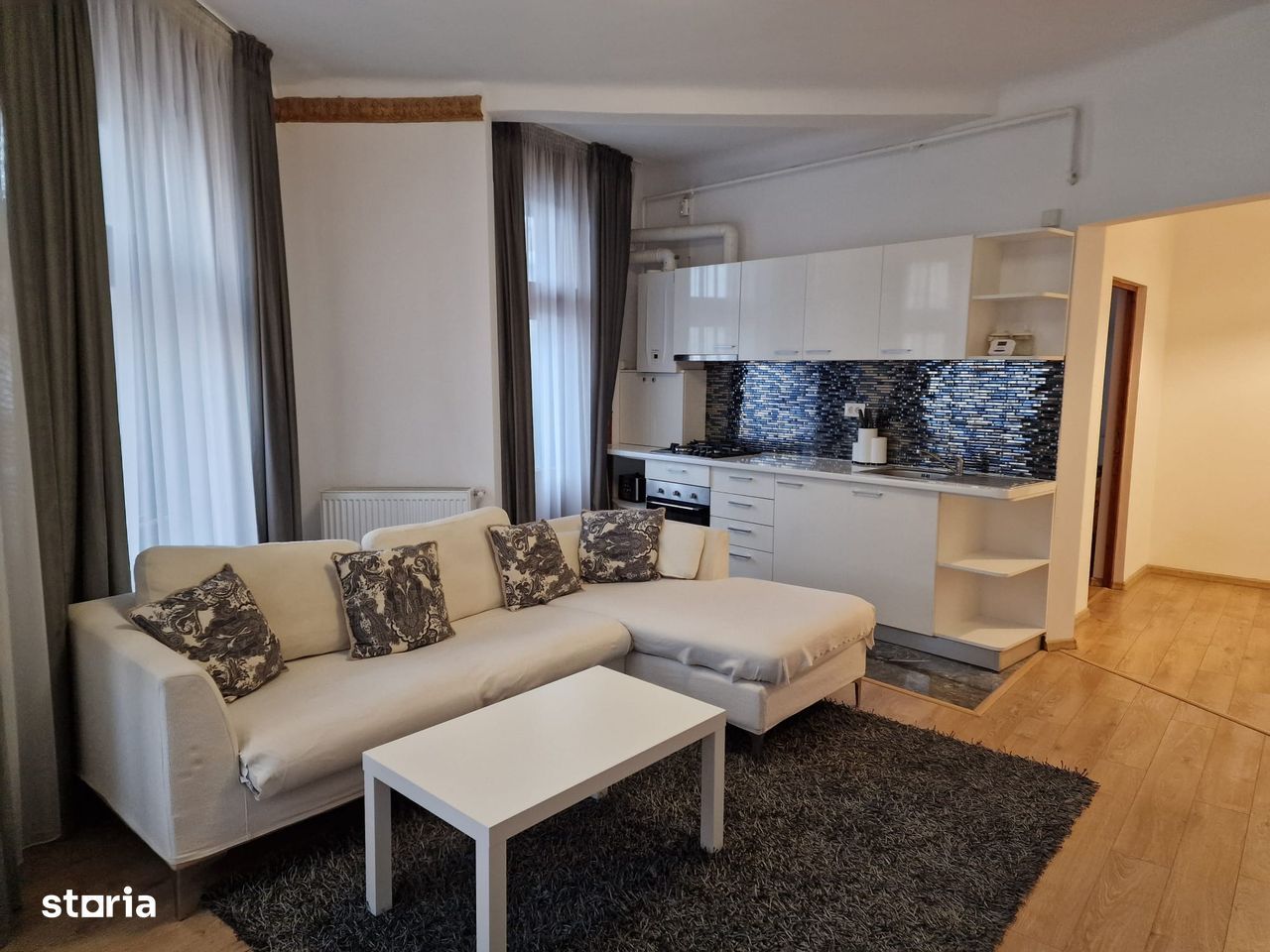 Apartament 2 camere Calea Victoriei, 60 mp, centrală proprie, 5 balcoane - Poză 6