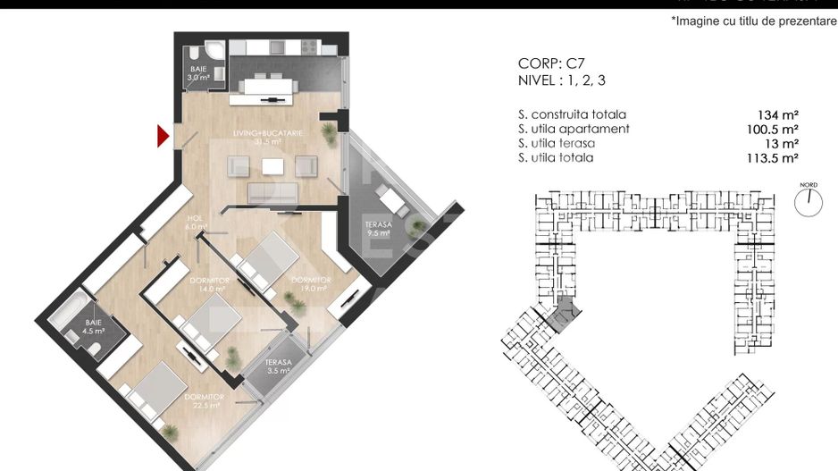 Vânzare, apartament cu 4 camere în zona Bucureștii Noi - Poză 2