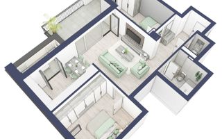 Apartament 3 camere | Balcon 22.2 mp | Etaj 3 | Turnisor - Poză 4