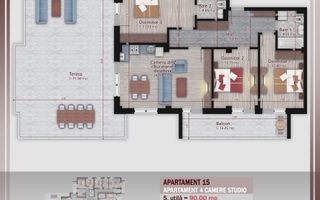 4 Camere173 Mp Terasa,Stil Boutique,1/2 Parcare, Pallady-Metrou Teclu - Poză 3
