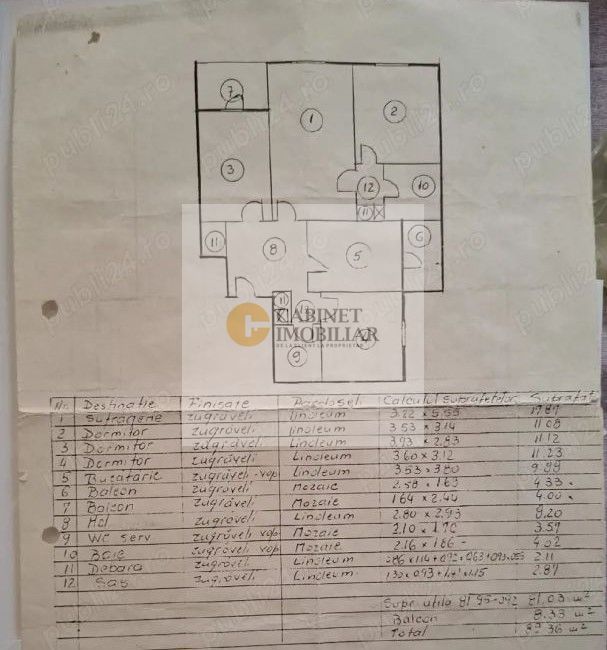4 Camere - 90MP | Etaj Intermediar | 1982 | Creditabil | M Crangasi - Schiță 5