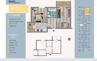 AP. 2CAM. MOBILAT-MUTARE IMEDIATA / POZITIE SUD-VEST. ZONA TRAPEZ! - Poză 2