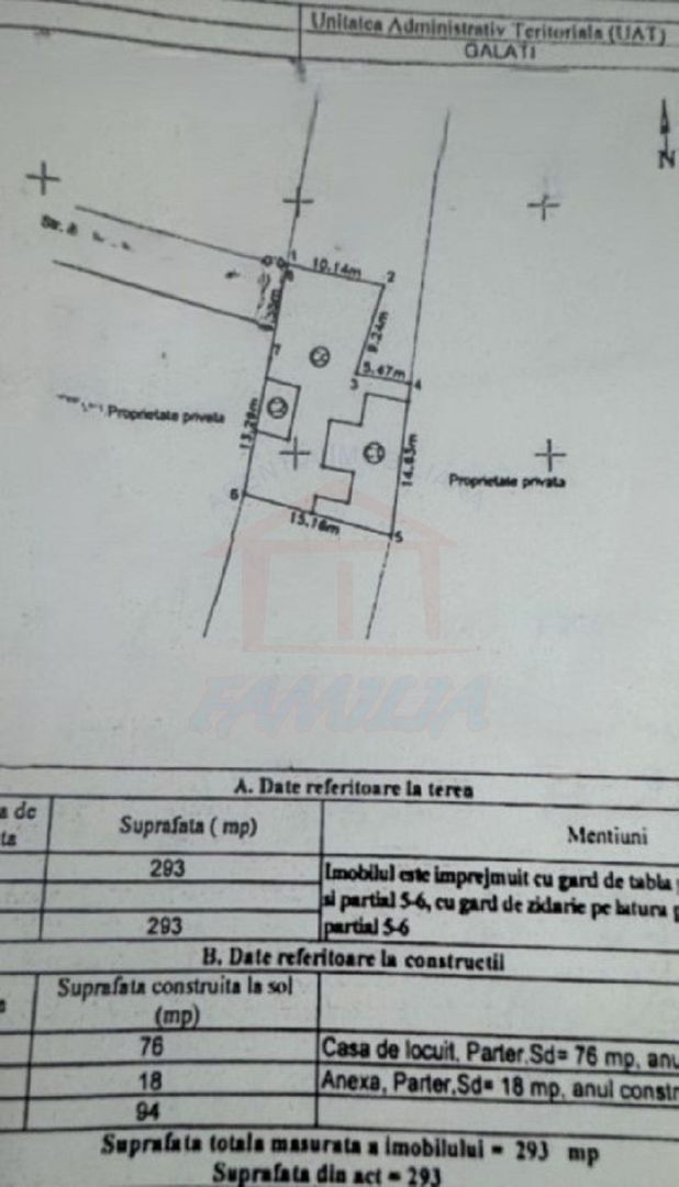 48500 Euro- 293 mp. Teren si casa batraneasca in mun. Galati - Poză 3