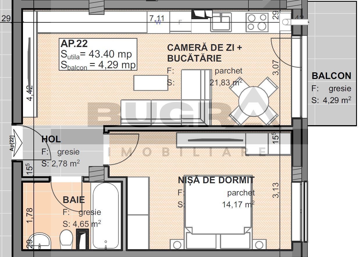 Apartament 2 camere, 44 mp, parcare, Complex Estimo - Poză 2