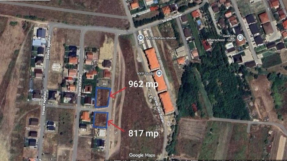 Terenuri intravilane de vânzare în Giroc, pe colț, 2 fronturi stradale - Poză 1