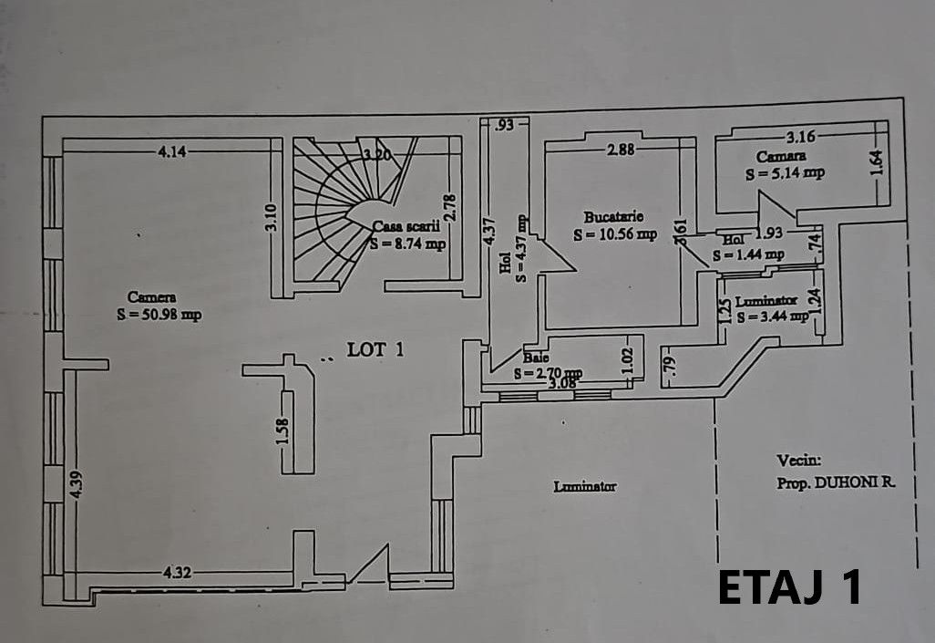 Apartament 3 camere tip duplex | 167 mp | Ultracentral | Plaja Modern - Schiță 14