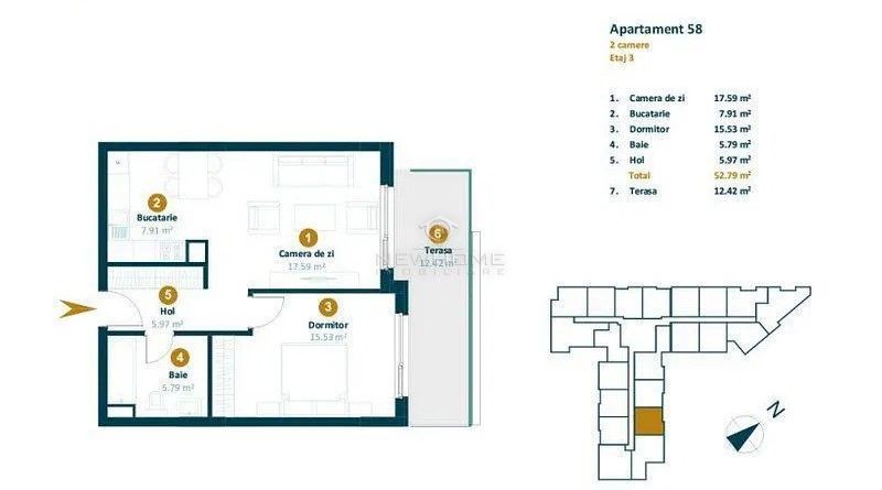 Apartamente de vanzare cu 2 camere zona Intre Lacuri - Poză 2