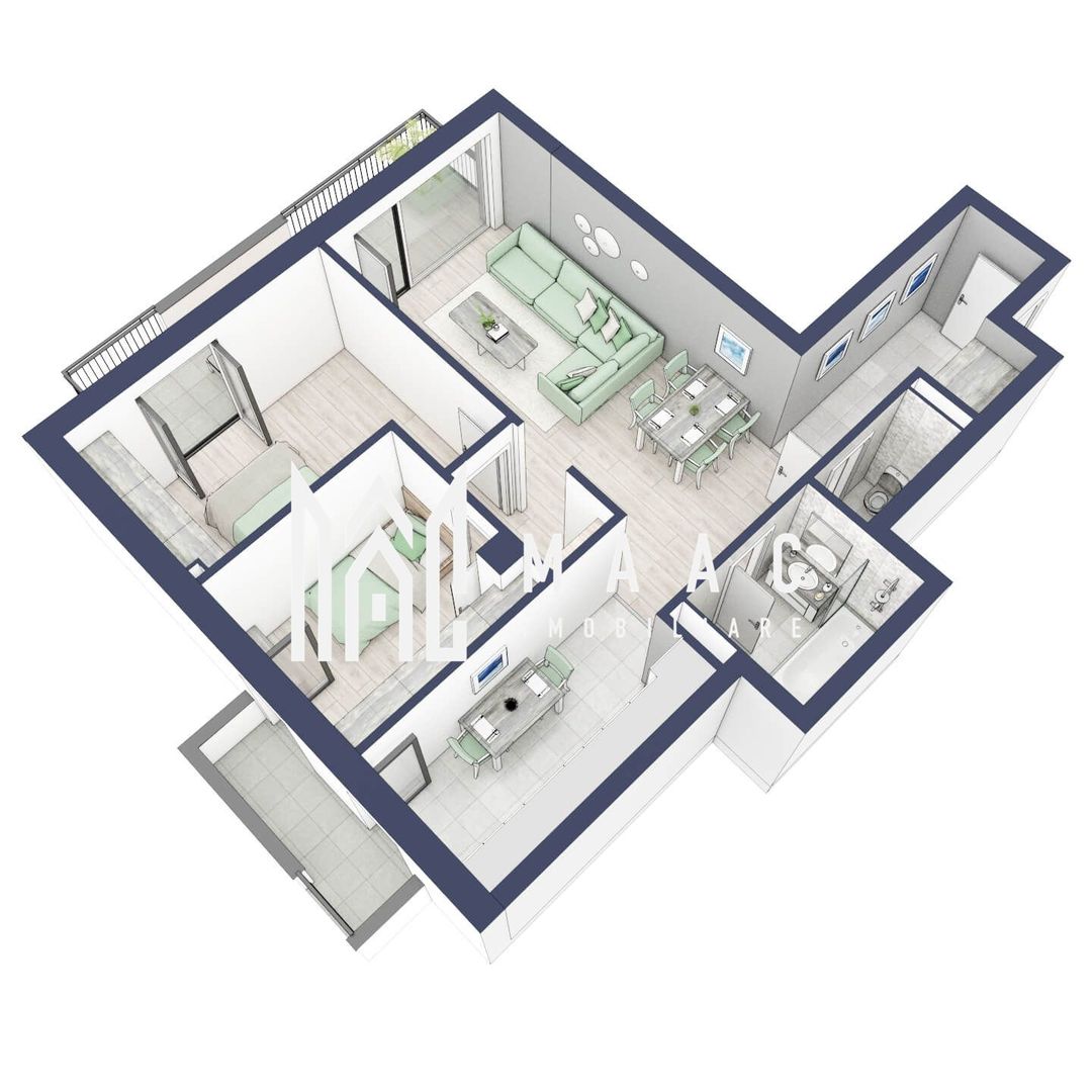 Apartament 3 camere | Balcoane 15.1 mp | Etaj 1 | Turnisor - Poză 5