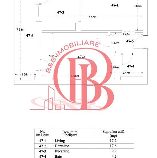 Apartament 2 camere Mobilat Utilat-Th. Pallady Metrou Teclu - Schiță 10