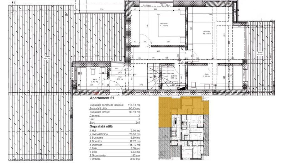 Apartament spatios 3 camere tip duplex I Zona Baneasa - Aerogarii - Poză 14