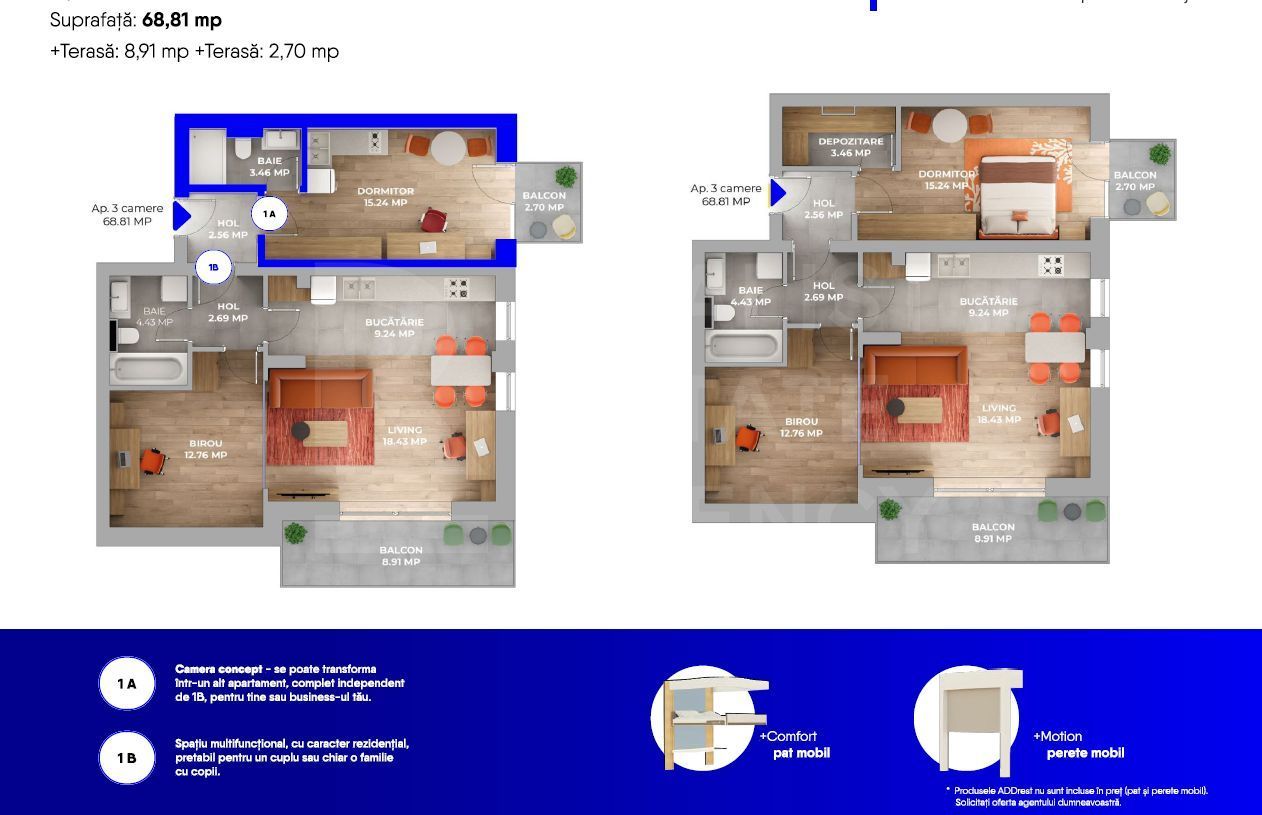Vânzare, apartament, 3 camere, Avantgarden, Brașov - Poză 8