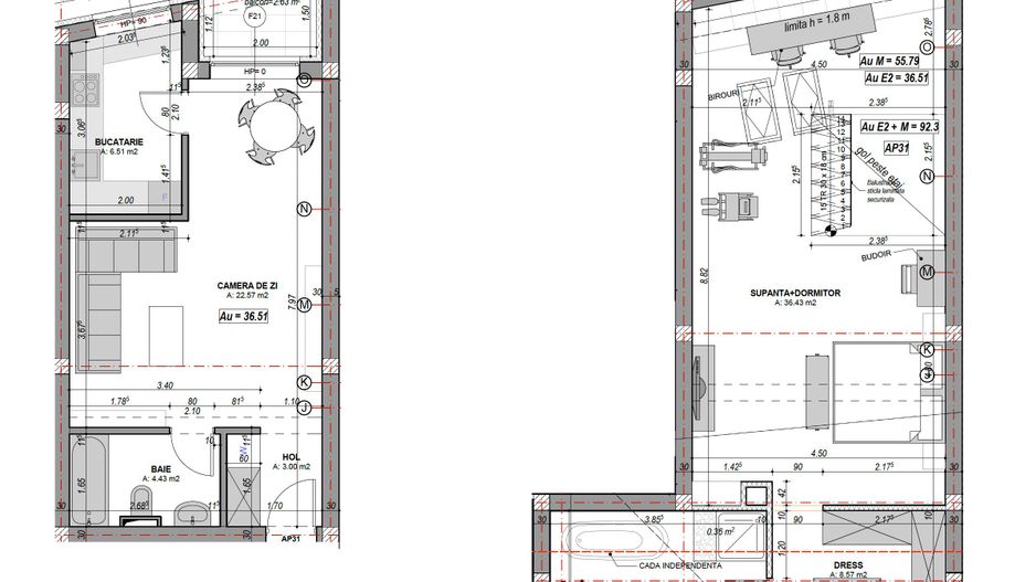 Penthouse 2 camere, 2 bai si dressing, finisat la cheie(NCL-COL-ap.31) - Poză 2