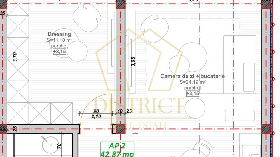 Apartament cu 2 camere si terasa de 8mp | Giroc | Profi - Poză 2