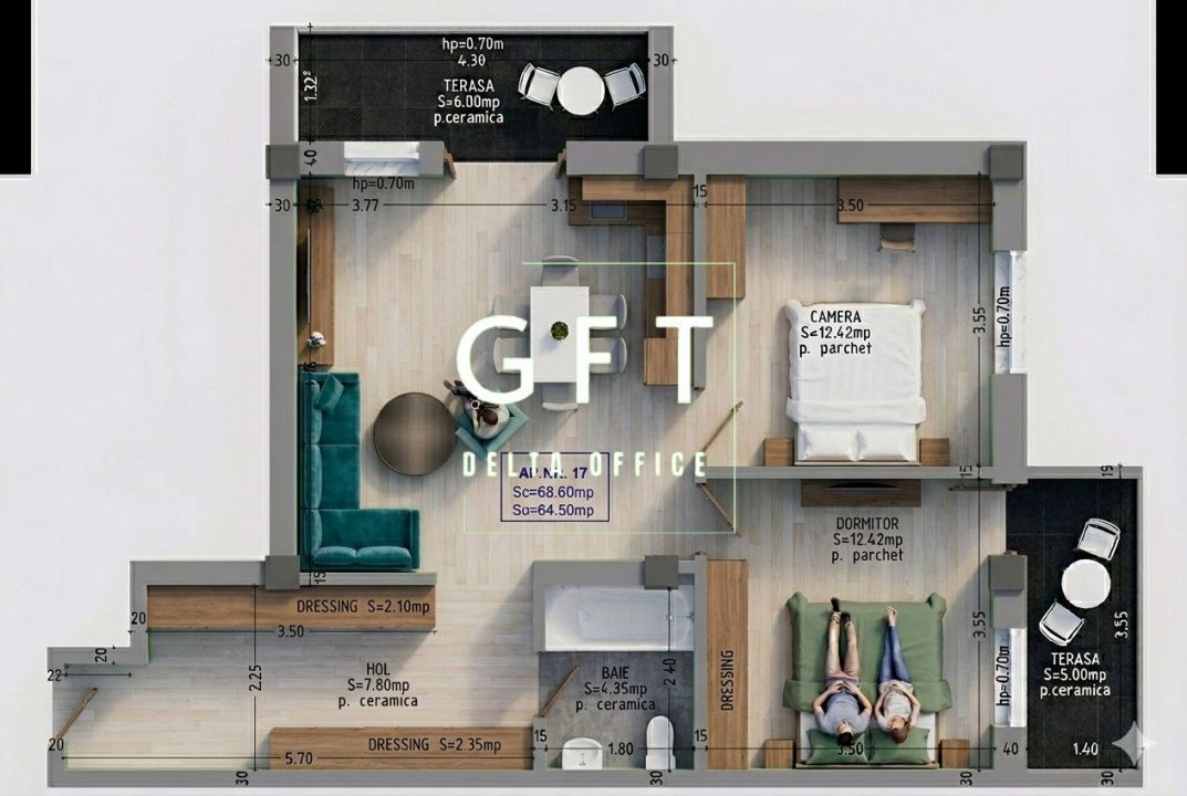 Apartament 3 camere | Etaj 2 - Poză 1