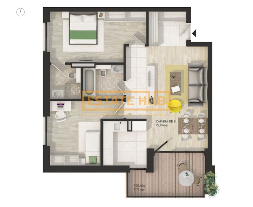 Apartament cu 3 camere, amenajare elegantă și terasă | The Nest - Poză 25