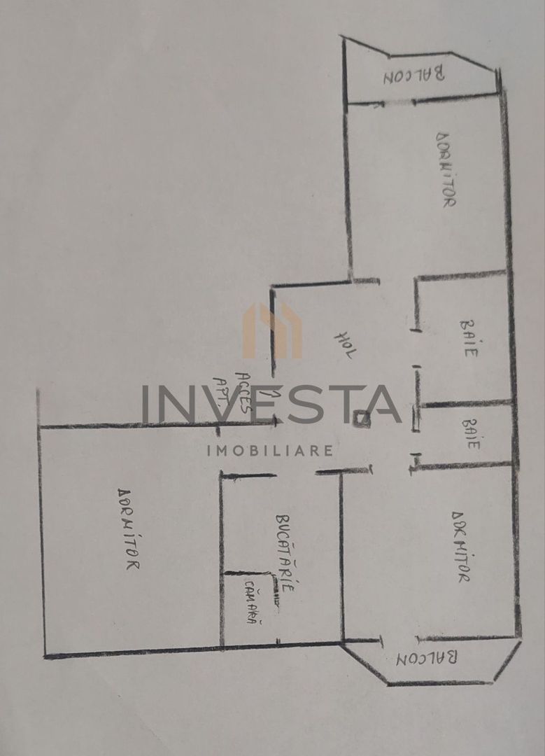 Apartament cu 3 camere decomandate, zona Piata Marasti! - Schiță 13