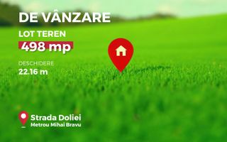 Teren 498mp de vanzare, metrou Mihai Bravu,ideal dezvoltare imobiliara - Poză 1
