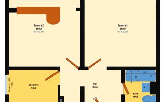 Ap 2 camere, zona Circumvalatiunii - Favorit, et 1, centrala - Schiță 9