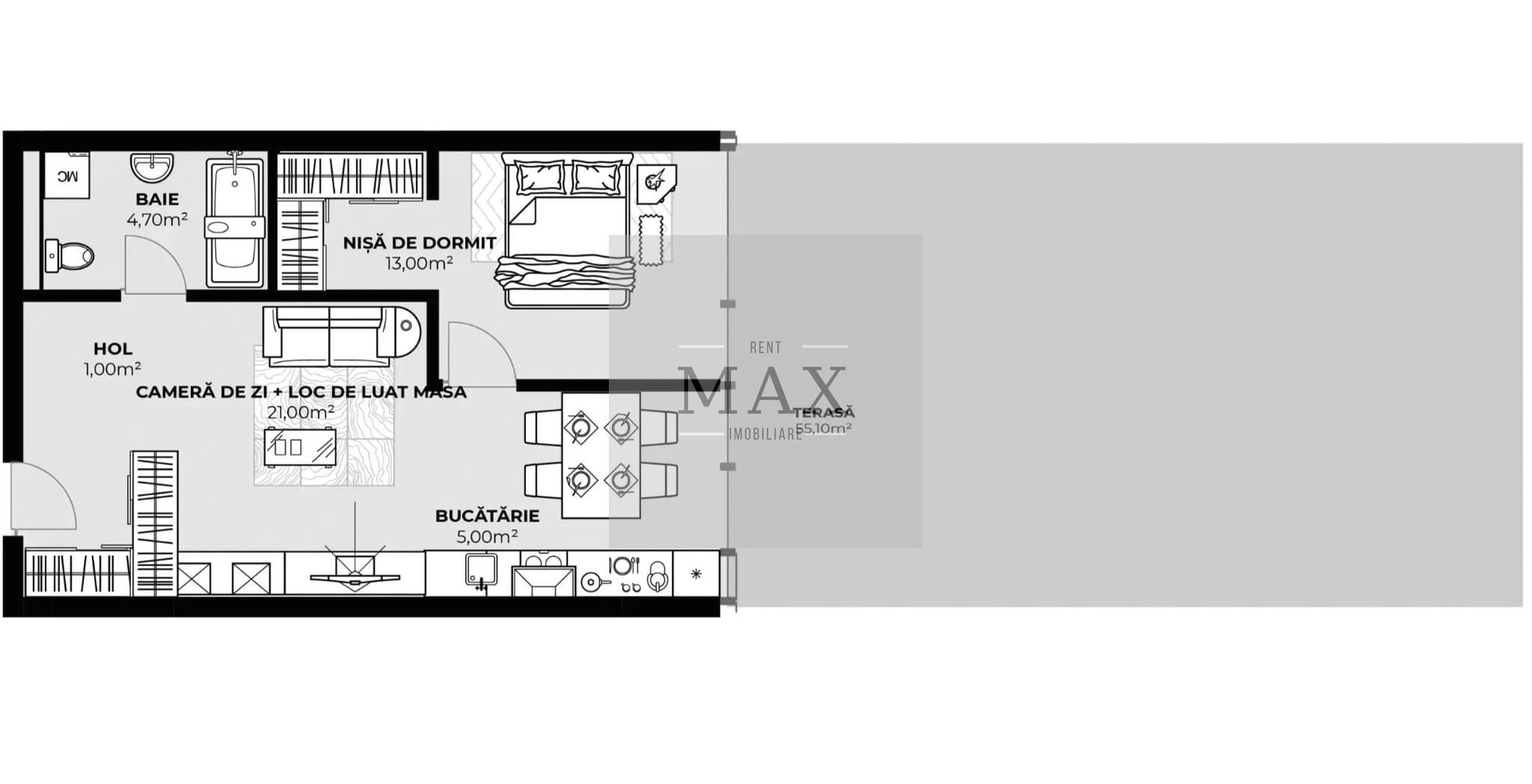 Apartament 2 camere de vânzare | 44,70 | Zona Autogară | Etaj 2 - Poză 1