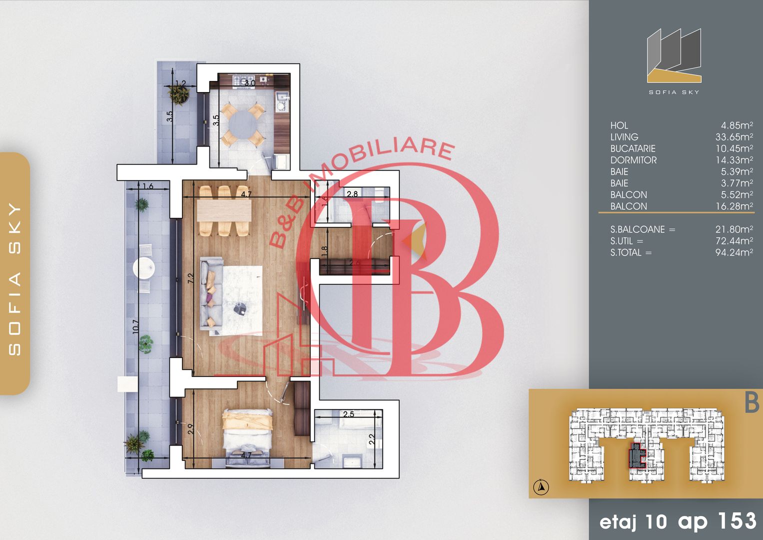 2 camere cu 2 bai Bloc Finalizat Theodor Pallady 7min Metrou - Schiță 2