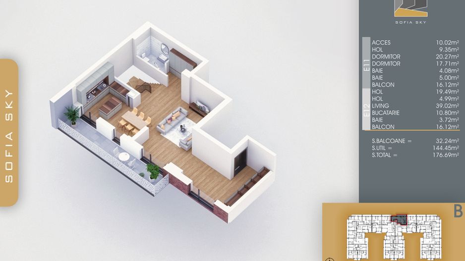 3 camere Duplex vedere panoramica la 700 m de metrou Nicolae Teclu Pallady - Schiță 8