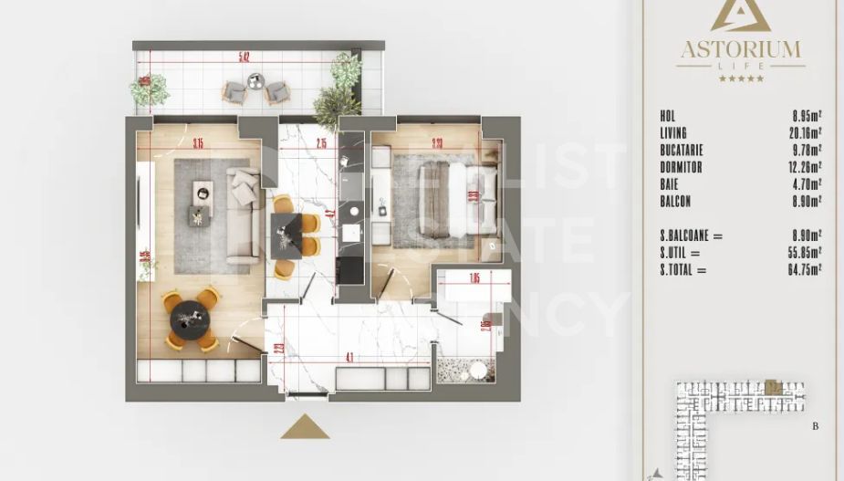 Apartament cu 2 camere, Astorium Life, București - Poză 3