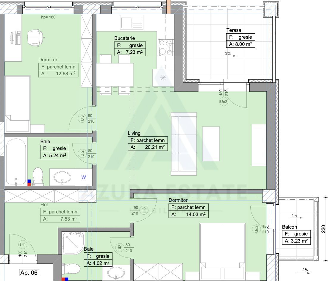 Apartament 3 camere 2 bai terasa curte si 2 locuri de parcare Selimbar - Poză 16