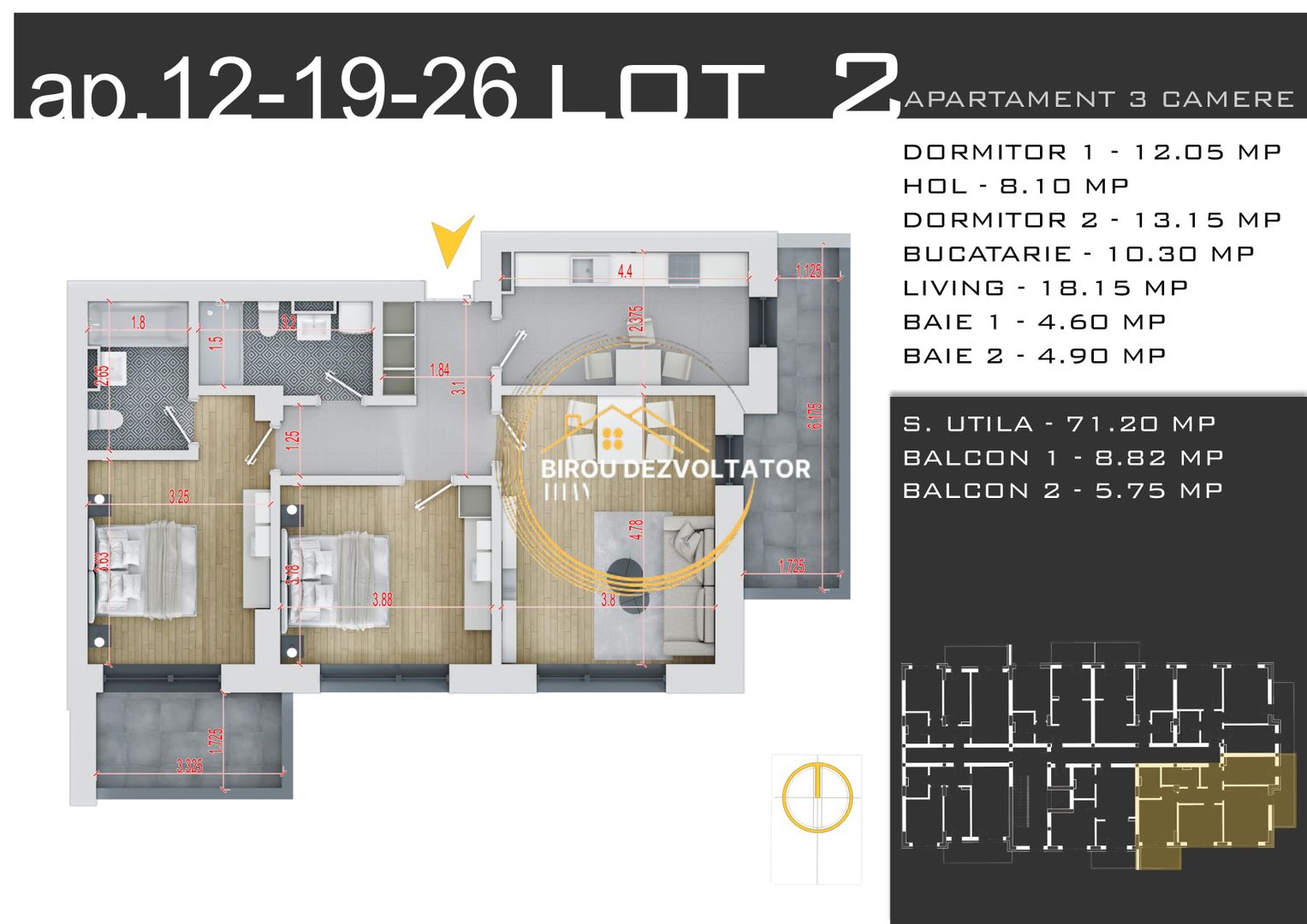 Decomandat Ansamblu modern 2 bai Parcare inclusa Pallady metrou Teclu - Poză 4