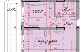 Ap 2 Camere,  51,37 mp Total | Terasă 10,25 mp | Comision 0% - Poză 1