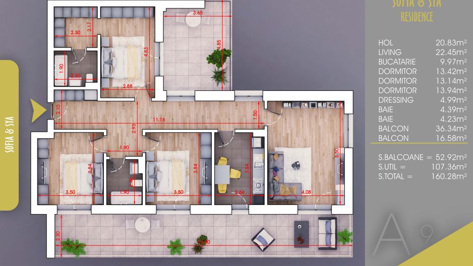 4 camere Acte Gata Parcare Gratis Pallady 10 min Metrou Nicolae Teclu - Schiță 10