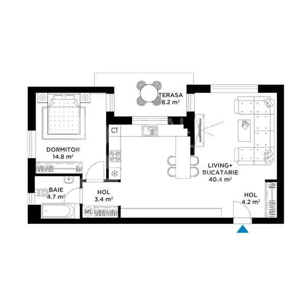 Vânzare, apartament 2 camere în zona Străulești - Poză 13