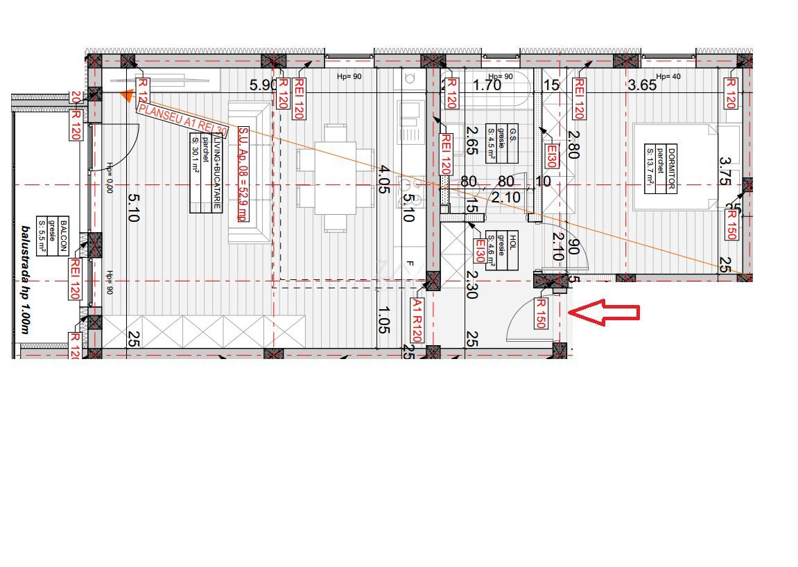 Apartament nou etaj 1 zona Eso. Lift. Finisaje premium. Loc de parcare. - Schiță 5