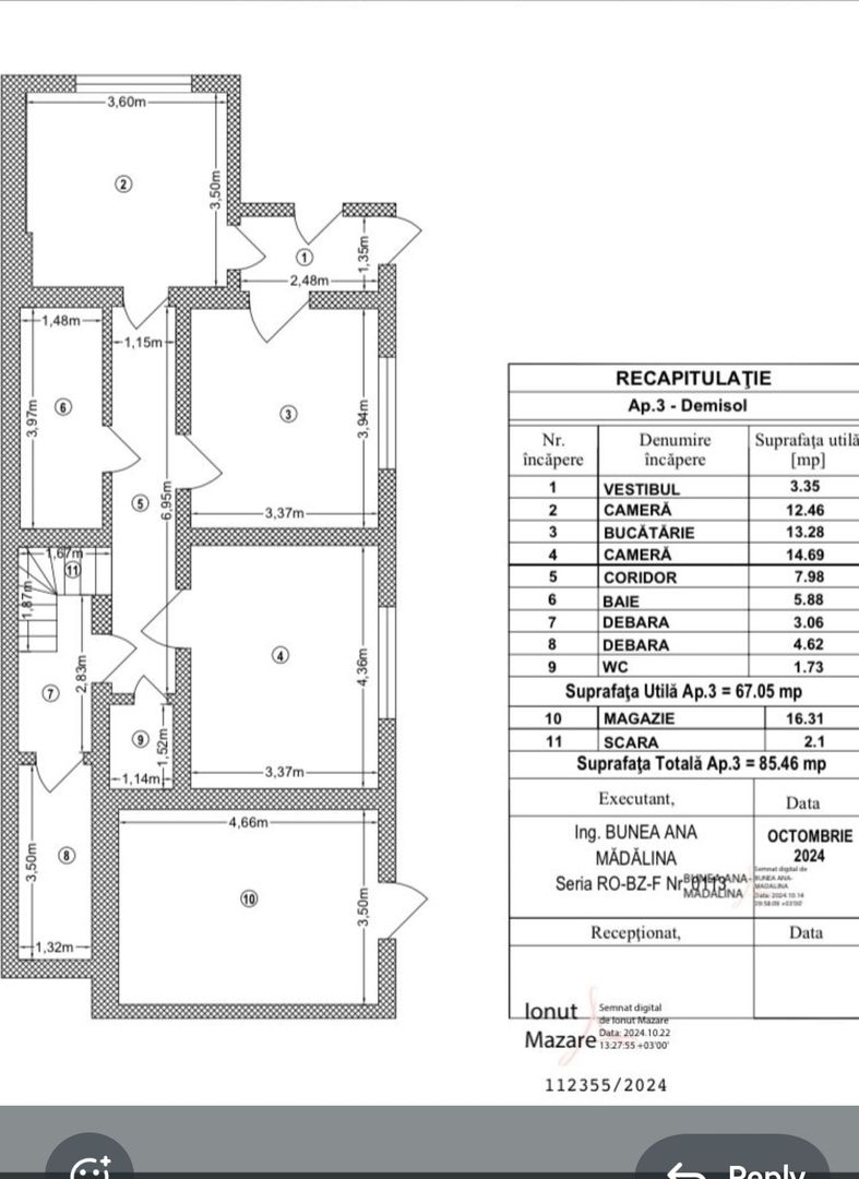 Inchiriere apartament 3 camere demisol inalt - Cașin - Poză 6