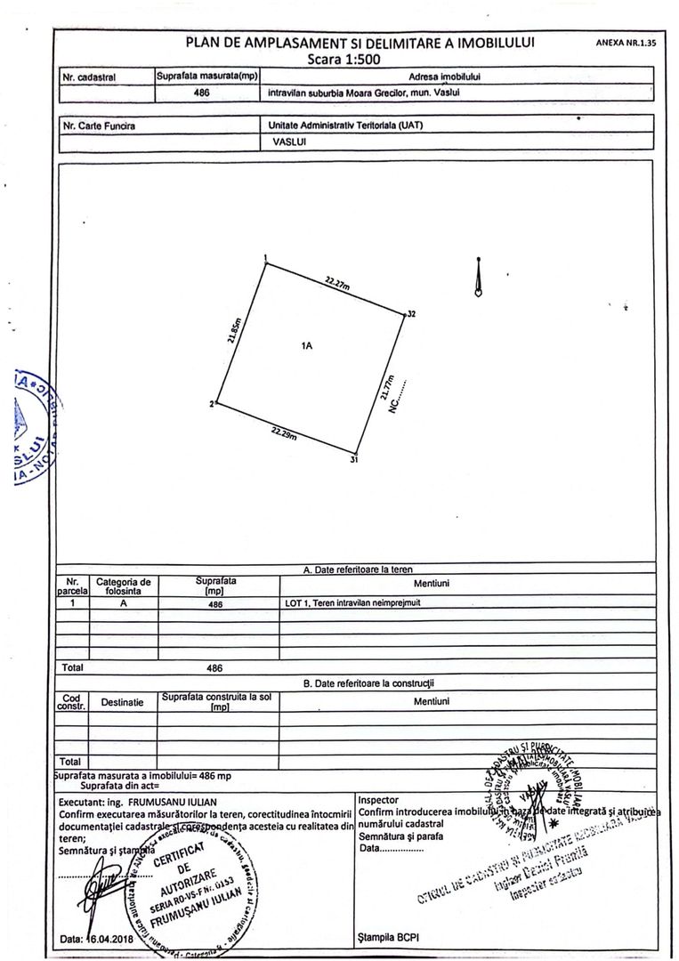 TEREN INTRAVILAN 500 mp, zona Moara Grecilor - Poză 1