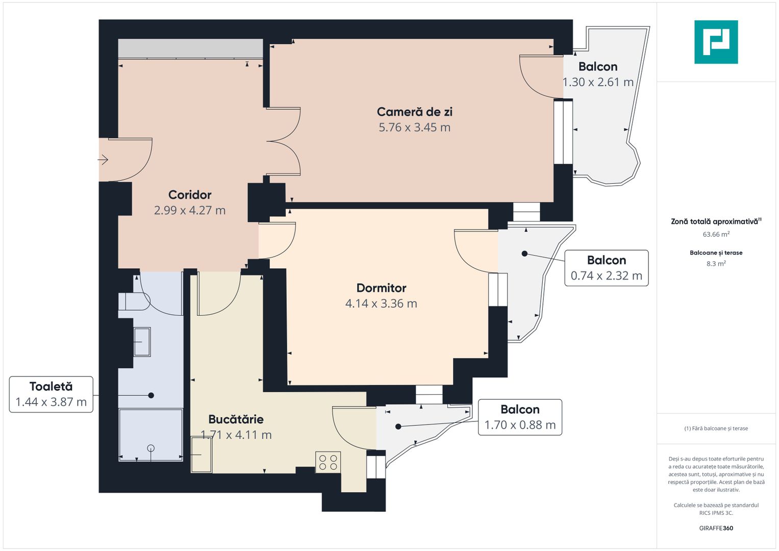 Apartament Modern de 2 Camere Bulevardul Unirii - Poză 8