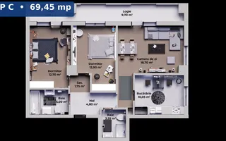 Apartament 3 camere si balcon |  Calea Surii Mici - Poză 12