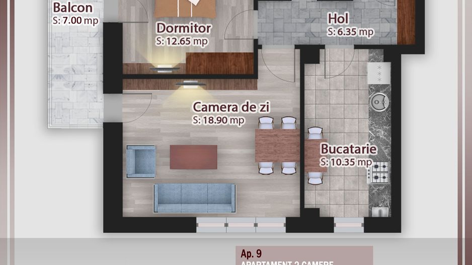 2 camere decomandat parcare bonus-oferta lansare proiect Pallady - Schiță 13