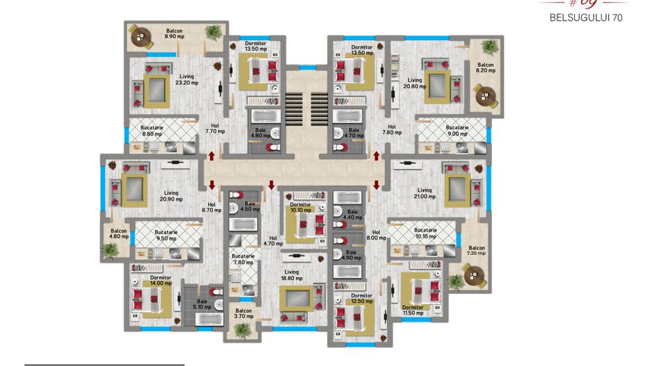 Apartament 3 camere, 80 mp, etaj 1, finalizat, Militari - Pacii, OMV Iuliu Maniu - Schiță 3