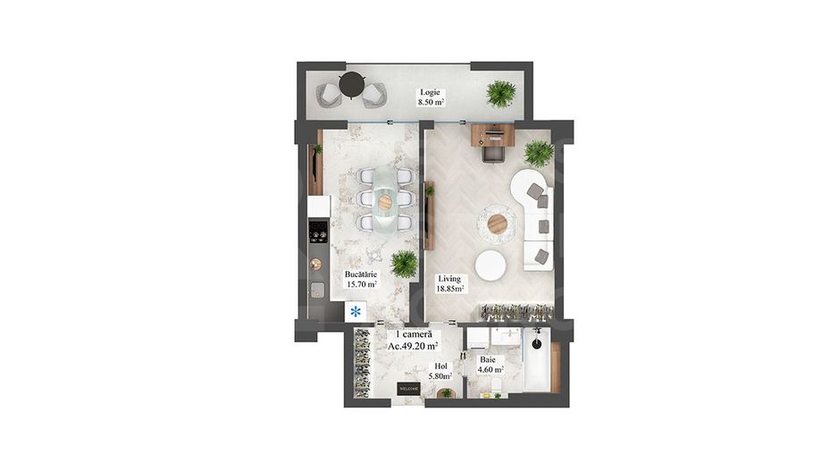 Vânzare apartament- 1cameră 49.2 mp, str. N. Zelinski, Botanica - Poză 6