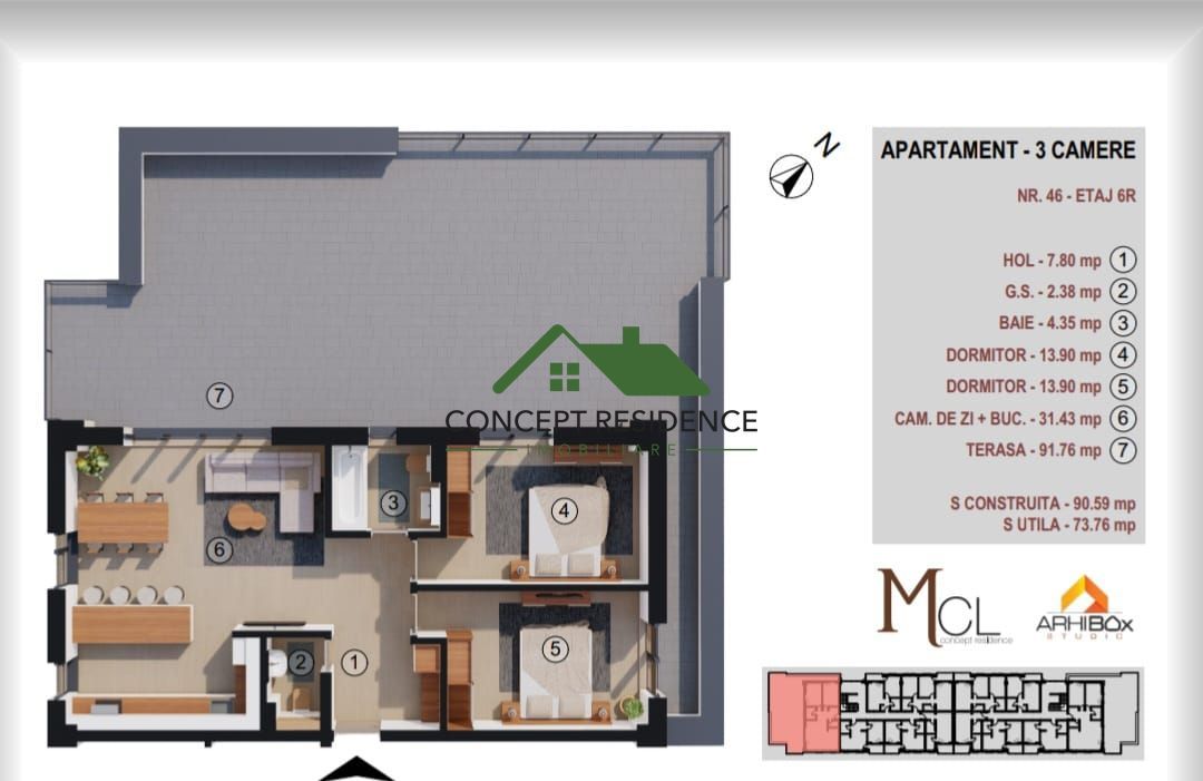 !Ap. 1 camera, bloc nou cu lift–livrare 2026, comision 0% - Poză 7